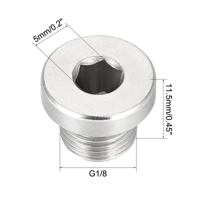 Harfington Uxcell Countersunk Plug Internal Hex Head Socket with Flange - G1/2 Male Stainless Steel Pipe Fitting Thread 2Pcs