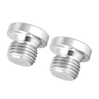 Harfington Uxcell Countersunk Plug Internal Hex Head Socket with Flange - M12 x 1.5 Male Stainless Steel Pipe Fitting Thread 2Pcs