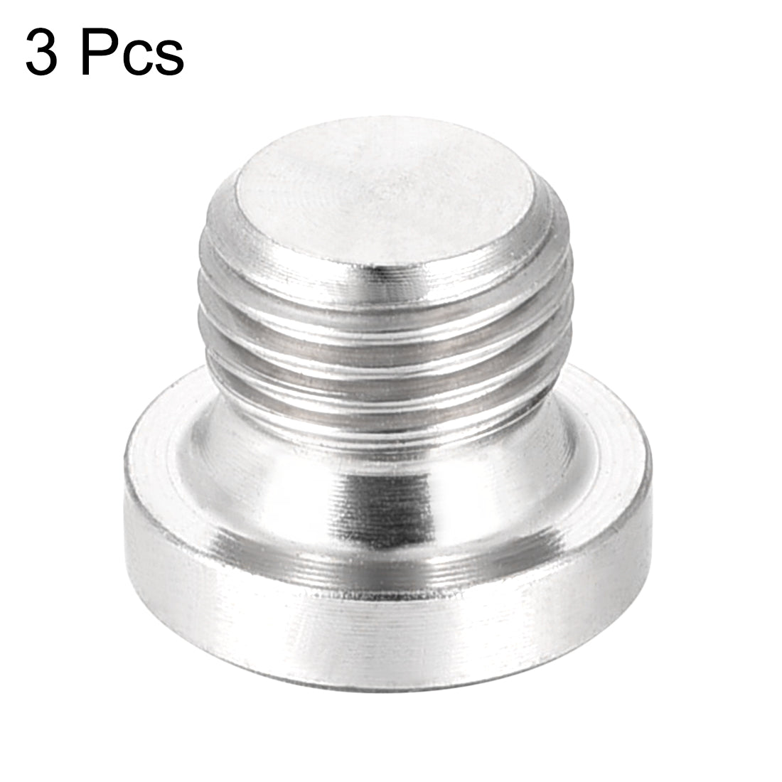 Uxcell Uxcell Countersunk Plug Internal Hex Head Socket with Flange - M16 x 1.5 Male Stainless Steel Pipe Fitting Thread 3Pcs