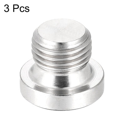 Harfington Uxcell Countersunk Plug Internal Hex Head Socket with Flange - M16 x 1.5 Male Stainless Steel Pipe Fitting Thread 3Pcs