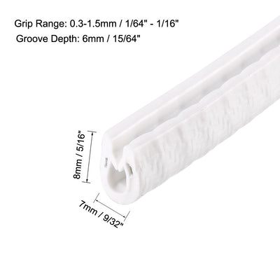 Harfington Uxcell Edge Trim U-Seal PVC Plastic U Channel Edge Protector