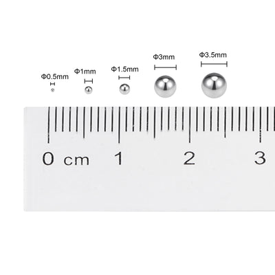 Harfington Uxcell Lager Ball 304 Edelstahl G200 Präzisionskugel 0,5mm-1,8mm 1mm (1000 Stück)