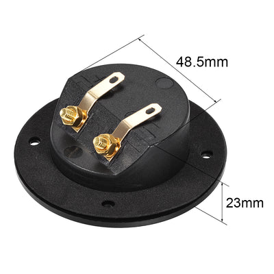 Harfington Uxcell 2-Way Round Speaker Box Terminal Binding Post Stereo Screw Cup Connectors 1pcs