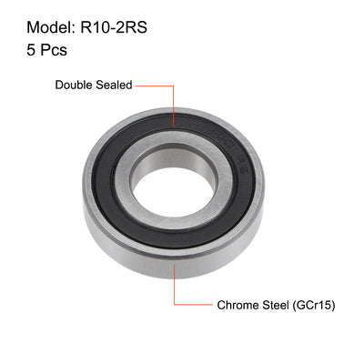 Harfington Uxcell Deep Groove Ball Bearings Inch Double Sealed Chrome Steel ABEC-1 Z2