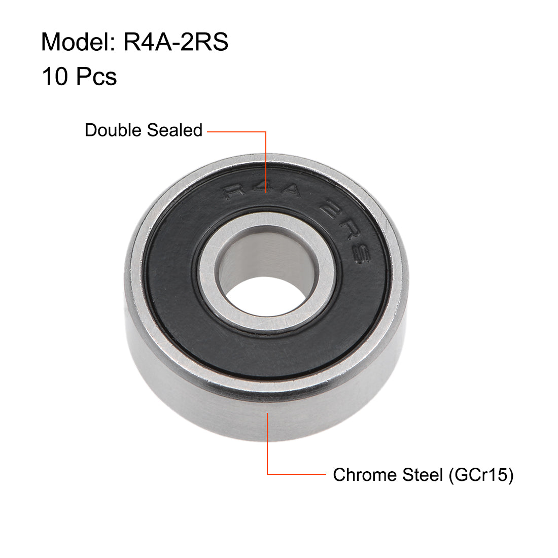 uxcell Uxcell 10 Stück Rillenkugellager R4A-2RS 1/4-Zollx3 / 4-Zollx9 / 32-Zoll abgedichtete Z2 Hebellager