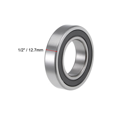 Harfington Uxcell Deep Groove Ball Bearings Double Sealed Chrome Steel ABEC1 Z2