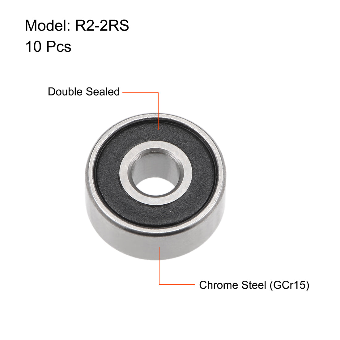 uxcell Uxcell 10 Stück Rillenkugellager R2-2RS 1/8 Zoll 3/8 Zoll 5 /32 Zoll abgedichtete Z2 Hebellager