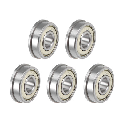 Harfington Uxcell F6000ZZ Flange Ball Bearing 10x26x8mm Shielded Chrome Bearings 5pcs