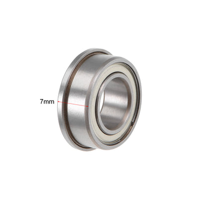 Harfington Uxcell F63800ZZ Flange Ball Bearing 10x19x7mm Shielded Chrome Bearings