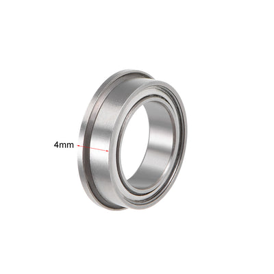 Harfington Uxcell F6700ZZ Flange Ball Bearing 10mmx15mmx4mm Double Shielded Chrome Bearings 10 Pcs