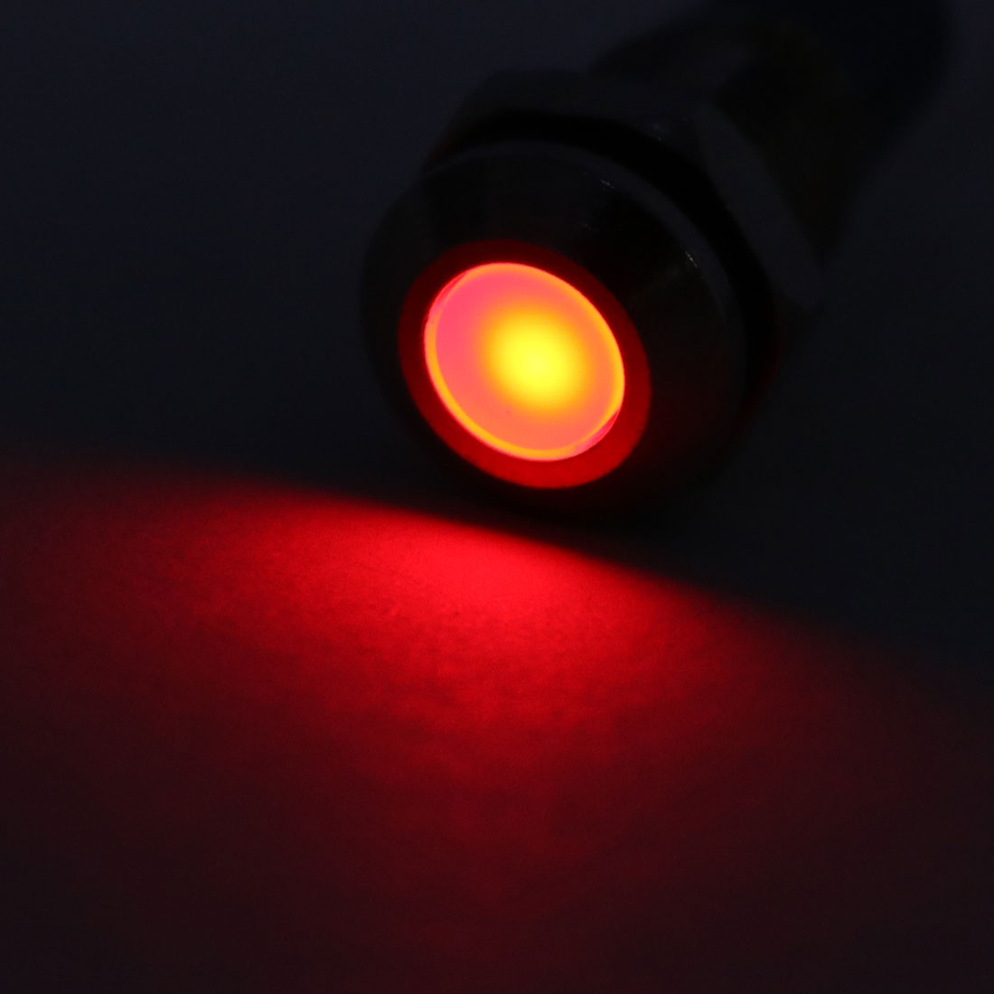 uxcell Uxcell Signal Indicator Light AC/DC 12V-24V 8mm Red LED Metal Shell