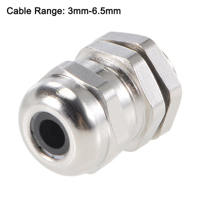 Harfington Uxcell M12x1.5 Cable Gland 3mm-6.5mm Wire Hole Waterproof Metal Joint Adjustable Locknut with Washer 5pcs