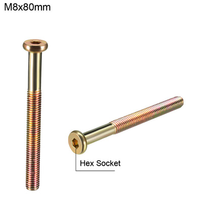 Harfington Uxcell Furniture Screw Hex Socket Plated Fasteners Thread Carbon Steel