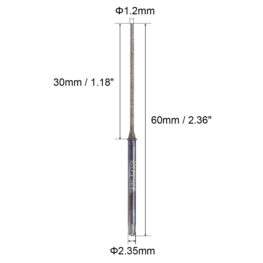 uxcell Uxcell Mini Diamond burrs Grinding Drill Bits Rotary Shank Cylindrical Ball Nose Tool