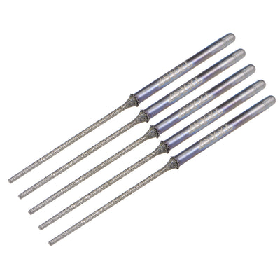 Harfington Uxcell Mini Diamond burrs Grinding Drill Bits Rotary Shank Cylindrical Ball Nose Tool