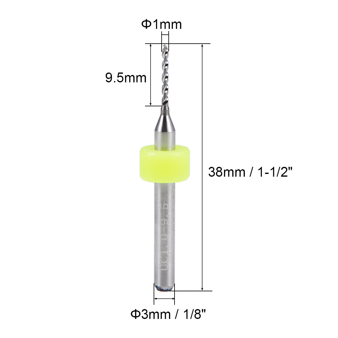 uxcell Uxcell 1mm Tungsten Carbide CNC Engraving Print Circuit Board PCB Drill Bits 10 Pcs