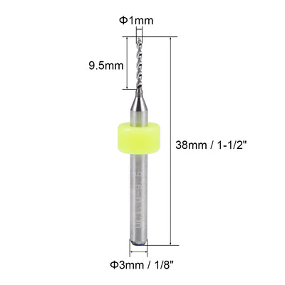 Harfington Uxcell 1mm Tungsten Carbide CNC Engraving Print Circuit Board PCB Drill Bits 10 Pcs