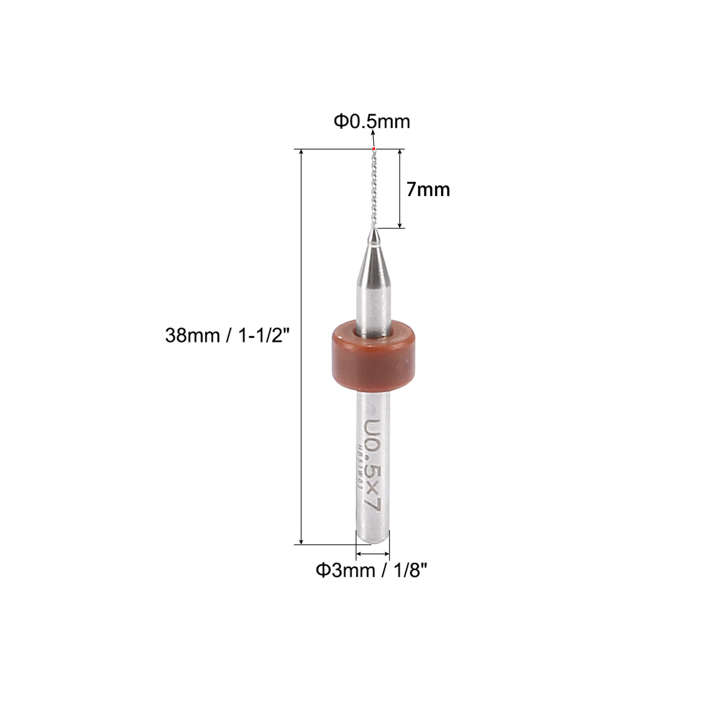 uxcell Uxcell 1Set (10Pcs) 0.5mm Carbide CNC Engraving Circuit Board Micro PCB Drill Bits