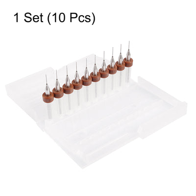 Harfington Uxcell 1Set (10Pcs) 0.5mm Carbide CNC Engraving Circuit Board Micro PCB Drill Bits