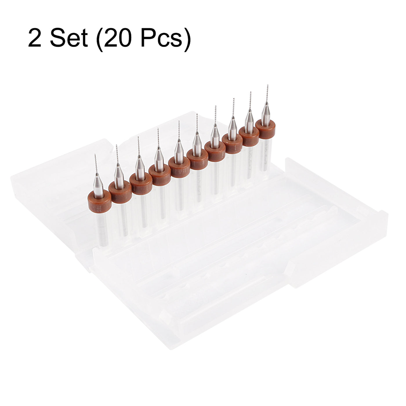 uxcell Uxcell 20Stk. 2 Set PCB Bohrer 0,5mm Hartmetall Drehwerkzeug Schmuck CNC Gravur Leiterplatte Mikro Bohrer 1/8 Zoll Schaft