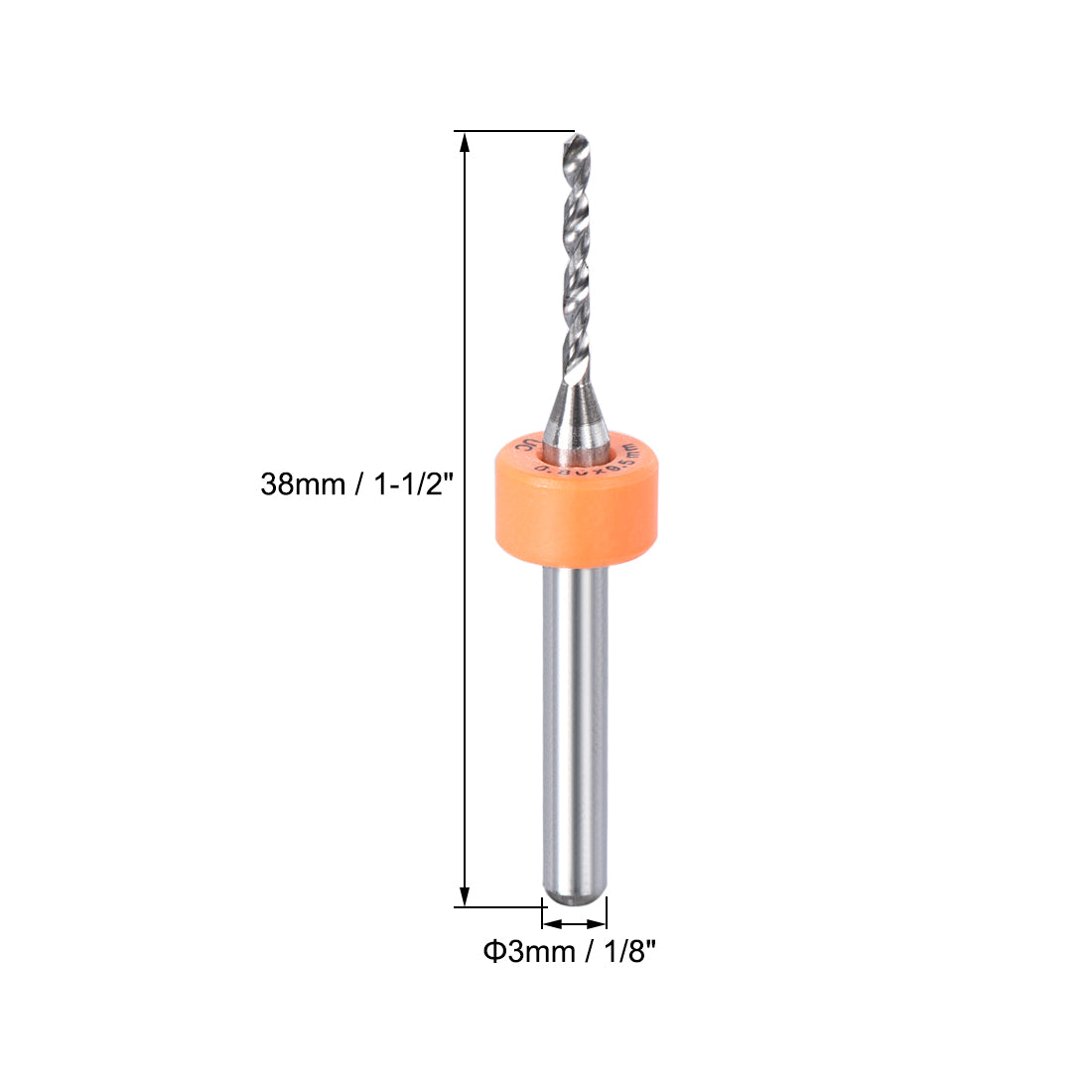 uxcell Uxcell 10 Stk. 0,1-2,0mm Hartmetall CNC Gravur Leiterplatte Mikrobohrer 1/8 Zoll Schaft