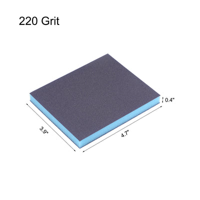 Harfington Uxcell Sanding Sponge 220 Grit Sanding Block Pad 4.7inch x 3.9inch x 0.4inch Blue 3pcs