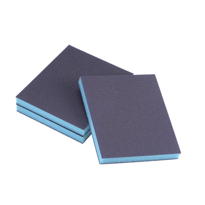 Harfington Uxcell Sanding Sponge 220 Grit Sanding Block Pad 4.7inch x 3.9inch x 0.4inch Blue 3pcs