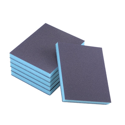 Harfington Uxcell Sanding Sponge 220 Grit Sanding Block Pad 4.7inch x 3.9inch x 0.4inch Blue 6pcs