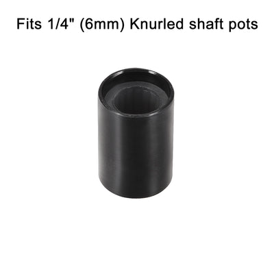 Harfington Uxcell 10pcs Potentiometer Knob Knurled Shaft Black Aluminum 6mm Shaft Dia. Rotary Knob 10mmx15mm Volume Control Knob