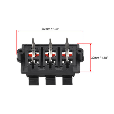 Harfington Uxcell 2 Row 6 Way  Spring Speaker Terminal Clip Push Release Connector Audio Cable Terminals Strip Block Black Red WP6-03 1Pcs