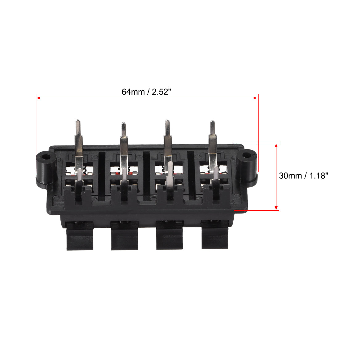 uxcell Uxcell 2 Row 8 Way  Spring Speaker Terminal Clip Push Release Connector Audio Cable Terminals Strip Block Black Red WP8-03 1Pcs