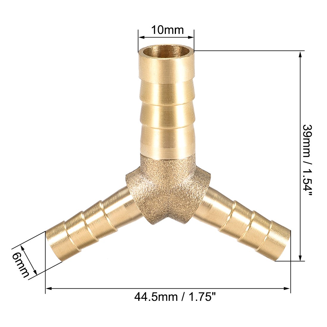 Harfington Brass Reducer Barb Fitting, Y-Shaped Tee Connector Adapter