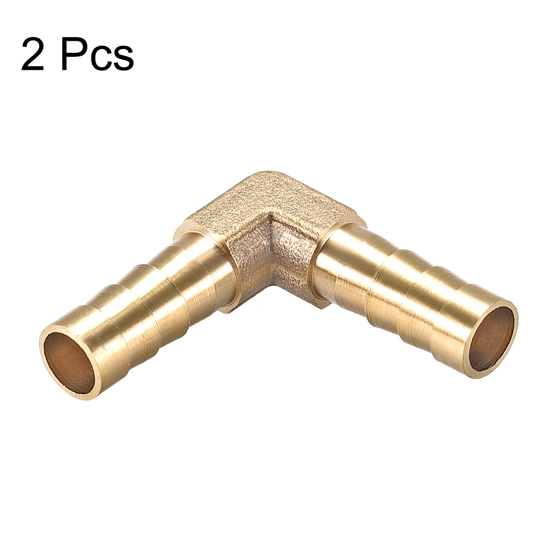 uxcell Uxcell 8mm Barb Brass Hose Fitting 90 Degree Elbow Pipe Connector Coupler Tubing 2pcs