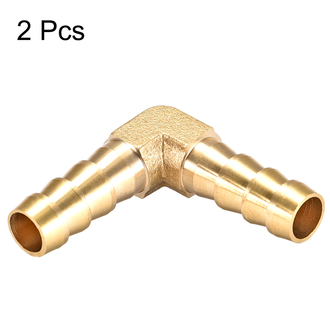 uxcell Uxcell 10mm Barb Brass Hose Fitting 90 Degree Elbow Pipe Connector Coupler Tubing 2pcs