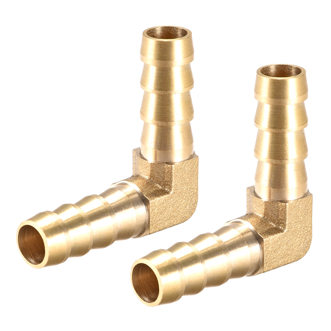 uxcell Uxcell 10mm Barb Brass Hose Fitting 90 Degree Elbow Pipe Connector Coupler Tubing 2pcs