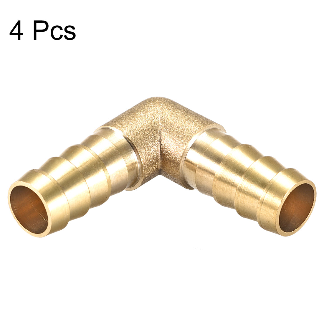 uxcell Uxcell 12mm Barb Brass Hose Fitting 90 Degree Elbow Pipe Connector Coupler Tubing 4pcs