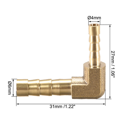 Harfington Brass Hose Fitting, 90 Degree Pipe Connector Coupler