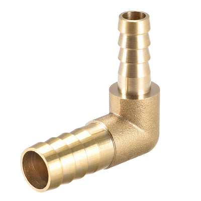 Harfington Uxcell 12mm to 8mm Barb Brass Hose Fitting 90 Degree Elbow Pipe Connector Coupler