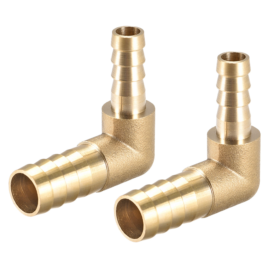 uxcell Uxcell 12mm to 8mm Barb Brass Hose Fitting 90 Degree Elbow Pipe Connector Coupler 2pcs