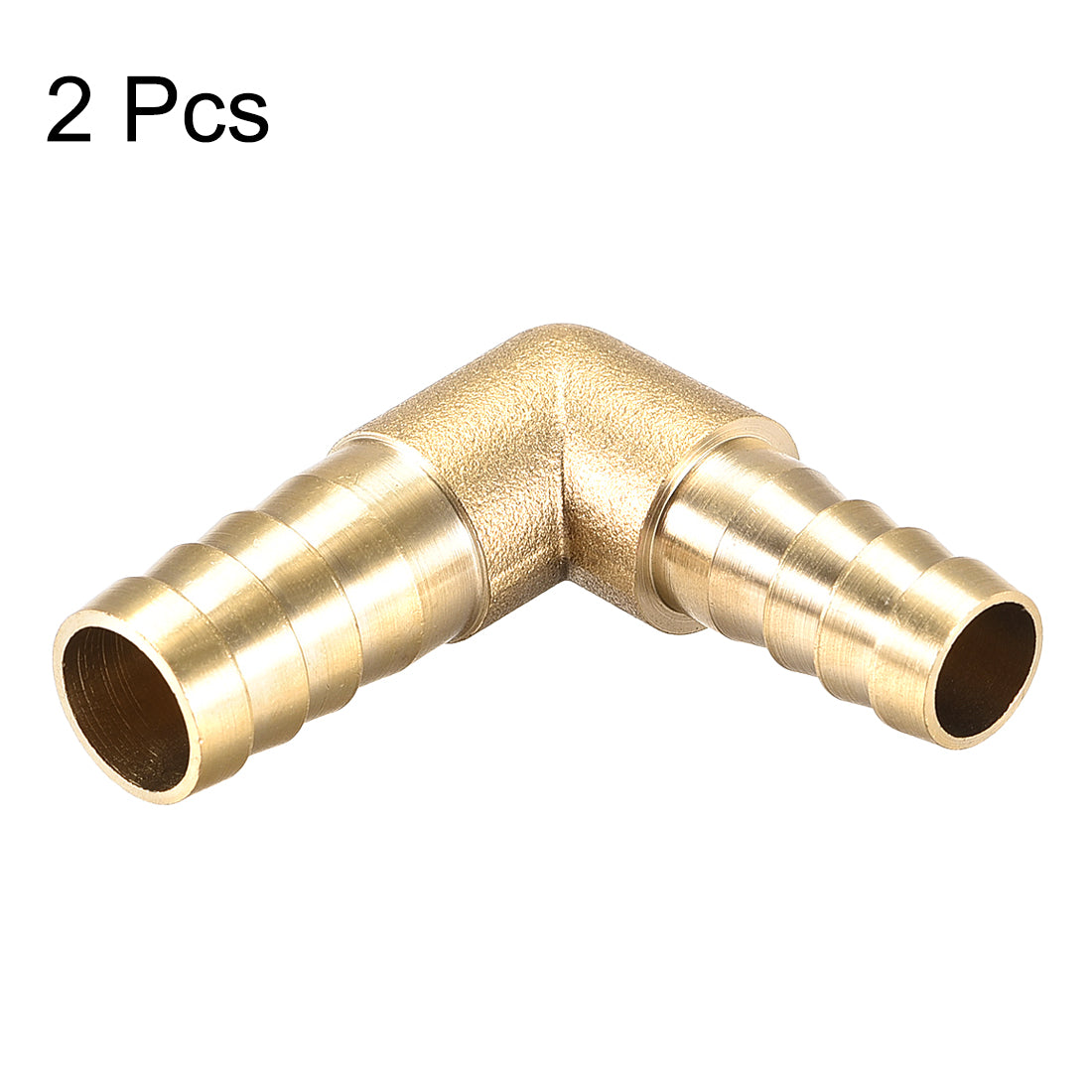 uxcell Uxcell 12mm to 10mm Barb Brass Hose Fitting 90 Degree Elbow Pipe Connector Coupler 2pcs