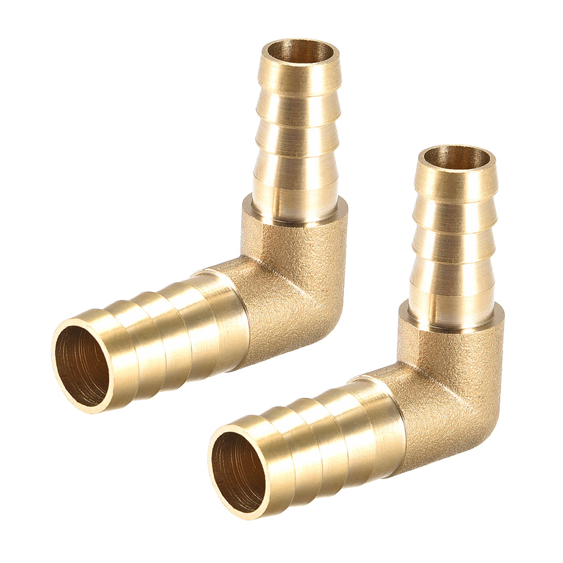 uxcell Uxcell 12mm to 10mm Barb Brass Hose Fitting 90 Degree Elbow Pipe Connector Coupler 2pcs