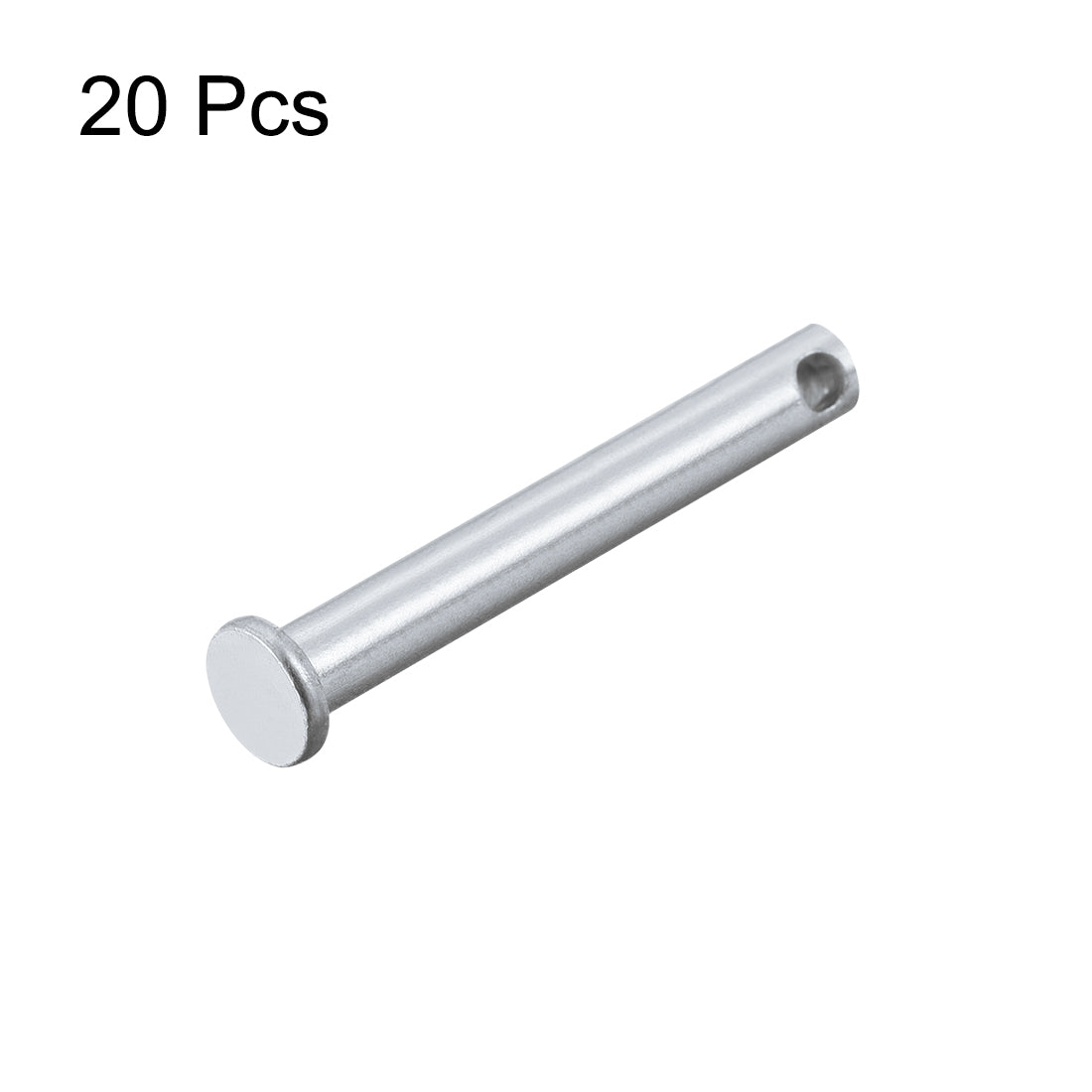 uxcell Uxcell Single Hole Clevis Pins -  Flat Head Zinc-Plating Solid Steel Link Hinge Pin 20Pcs