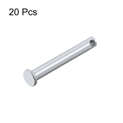 Harfington Uxcell Single Hole Clevis Pins -  Flat Head Zinc-Plating Solid Steel Link Hinge Pin 20Pcs