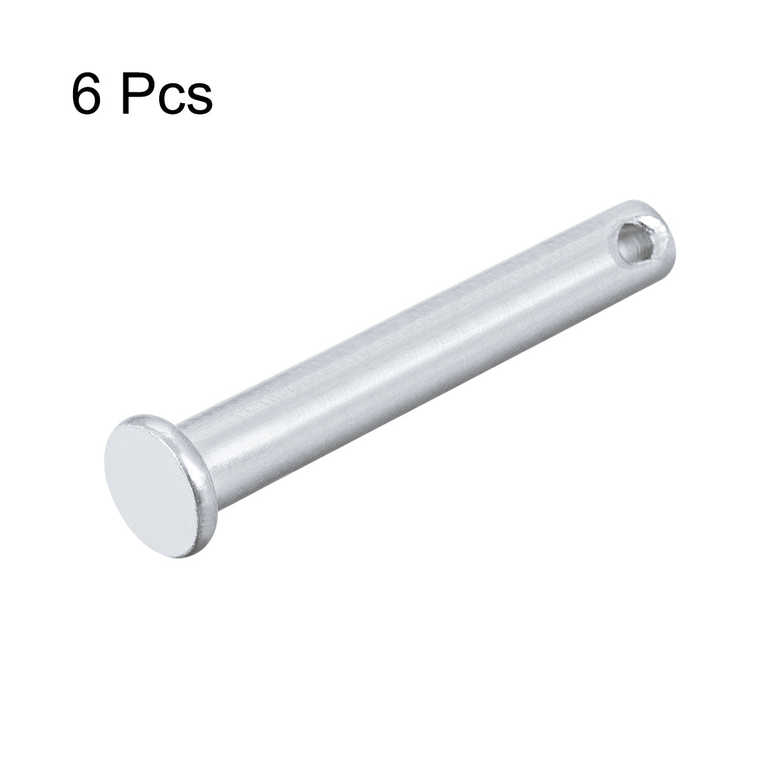 uxcell Uxcell Single Hole Clevis Pins -  Flat Head Zinc-Plating Solid Steel Link Hinge Pin 6Pcs