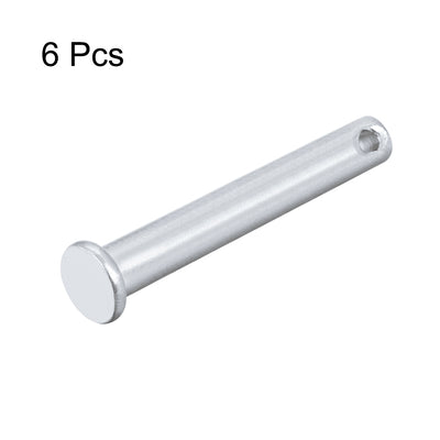 Harfington Uxcell Single Hole Clevis Pins -  Flat Head Zinc-Plating Solid Steel Link Hinge Pin 6Pcs