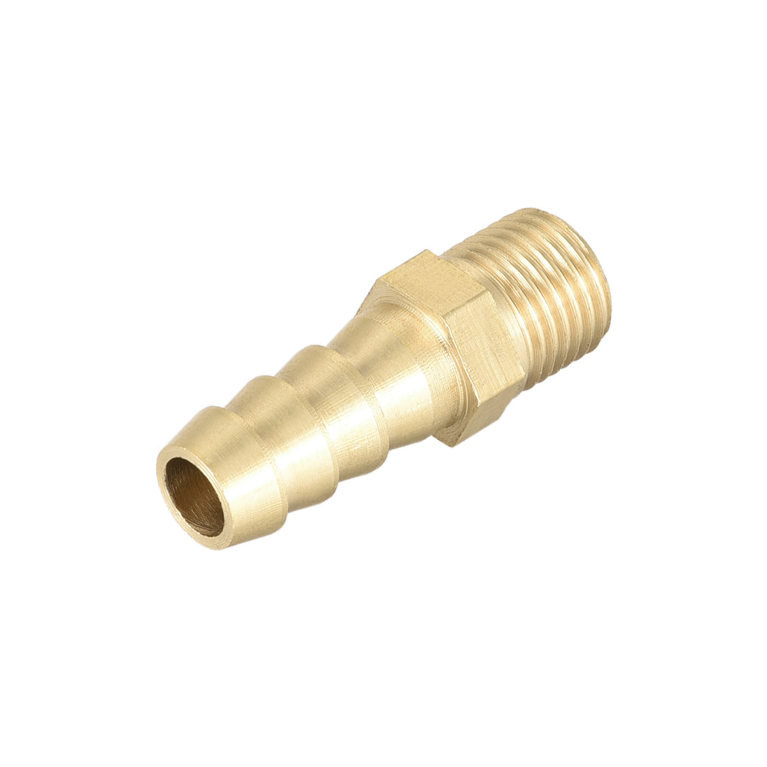 uxcell Uxcell Brass Fitting Connector Metric M10-1 Male to Barb Fit Hose ID 8mm 4pcs