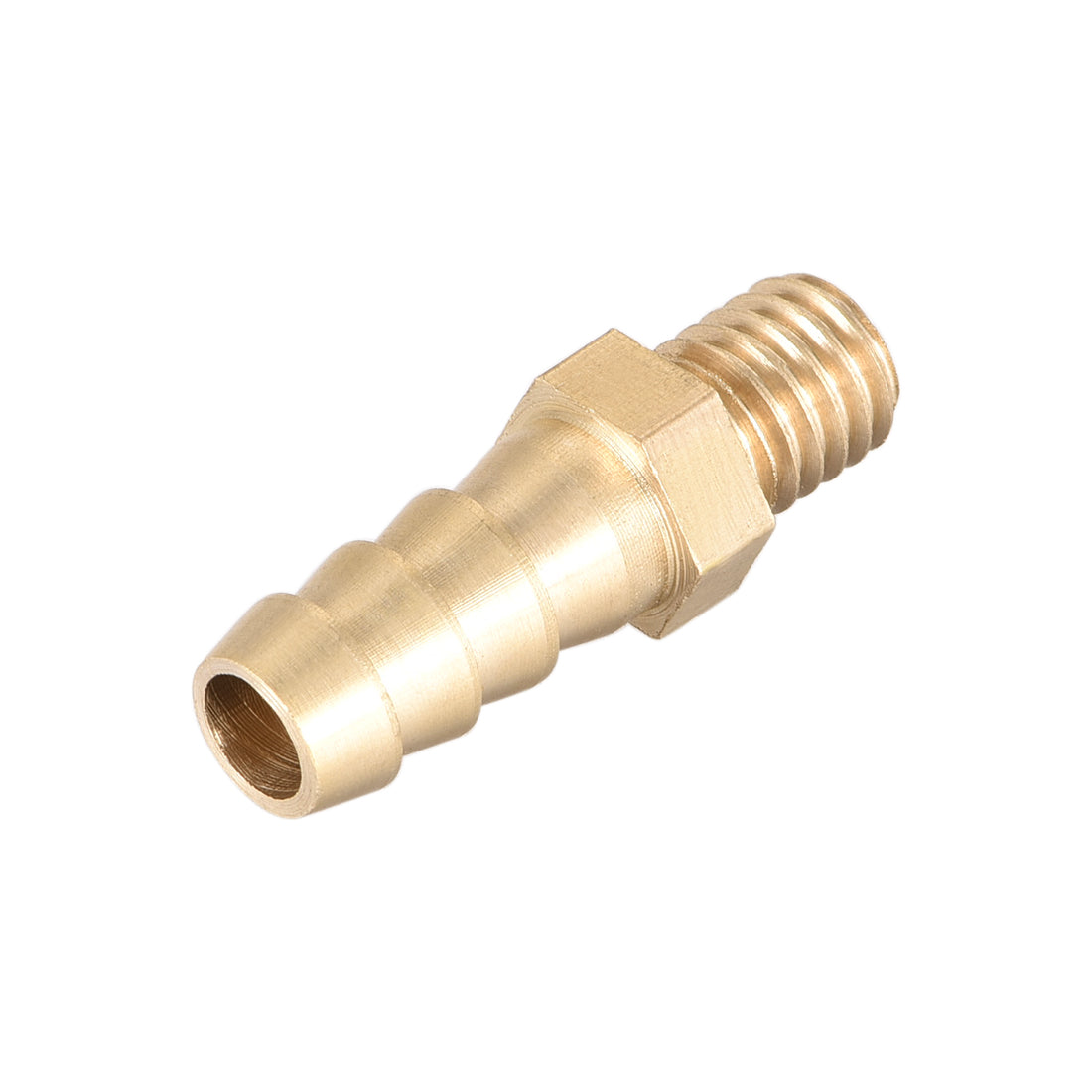 uxcell Uxcell Brass Fitting Connector Metric M8-1.25 Male to Barb Fit Hose ID 8mm 4pcs