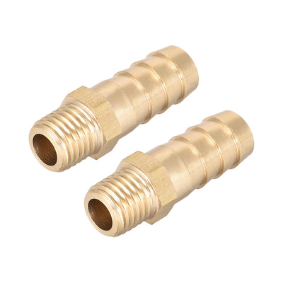 Harfington Uxcell Verbindungsstück aus Messing metrischer Stecker an Schlauch mit Widerhaken 10 mm x M10 x 1,25 (2 Stück)