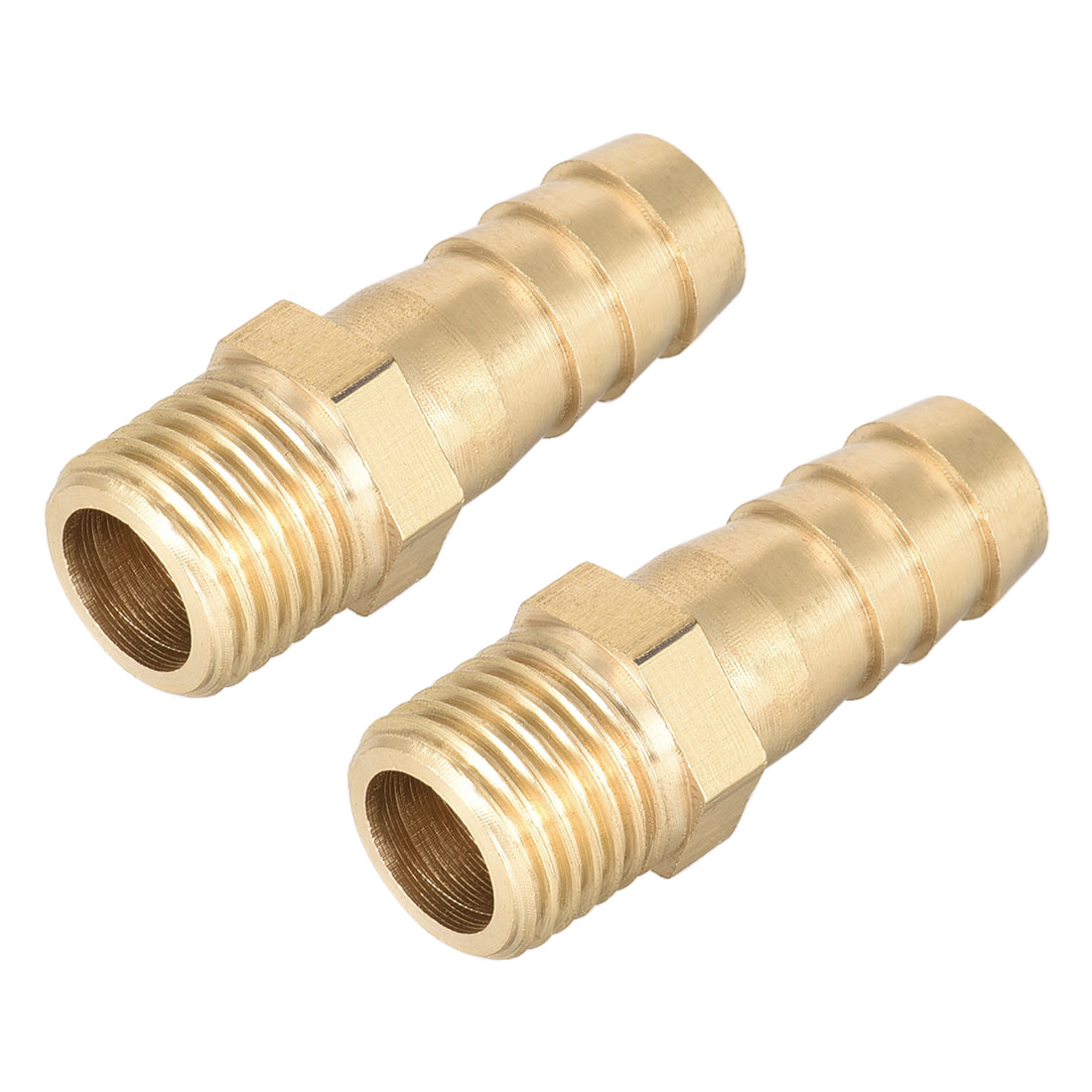 uxcell Uxcell Brass Fitting Connector Metric M12-1.25 Male to Barb Fit Hose ID 10mm 2pcs