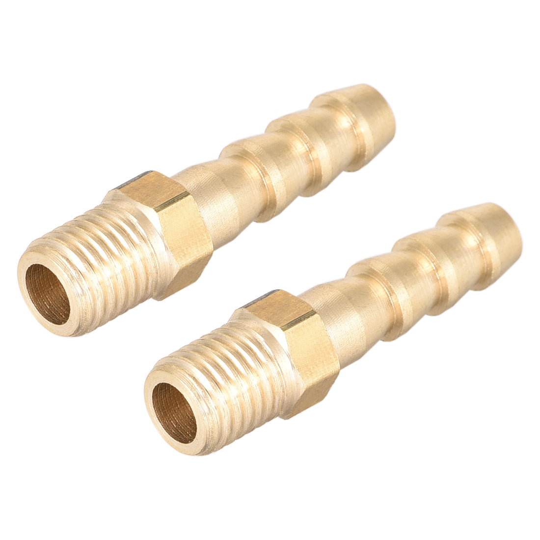 uxcell Uxcell Brass Fitting Connector Metric M8-1 Male to Barb Fit Hose ID 6mm 2pcs